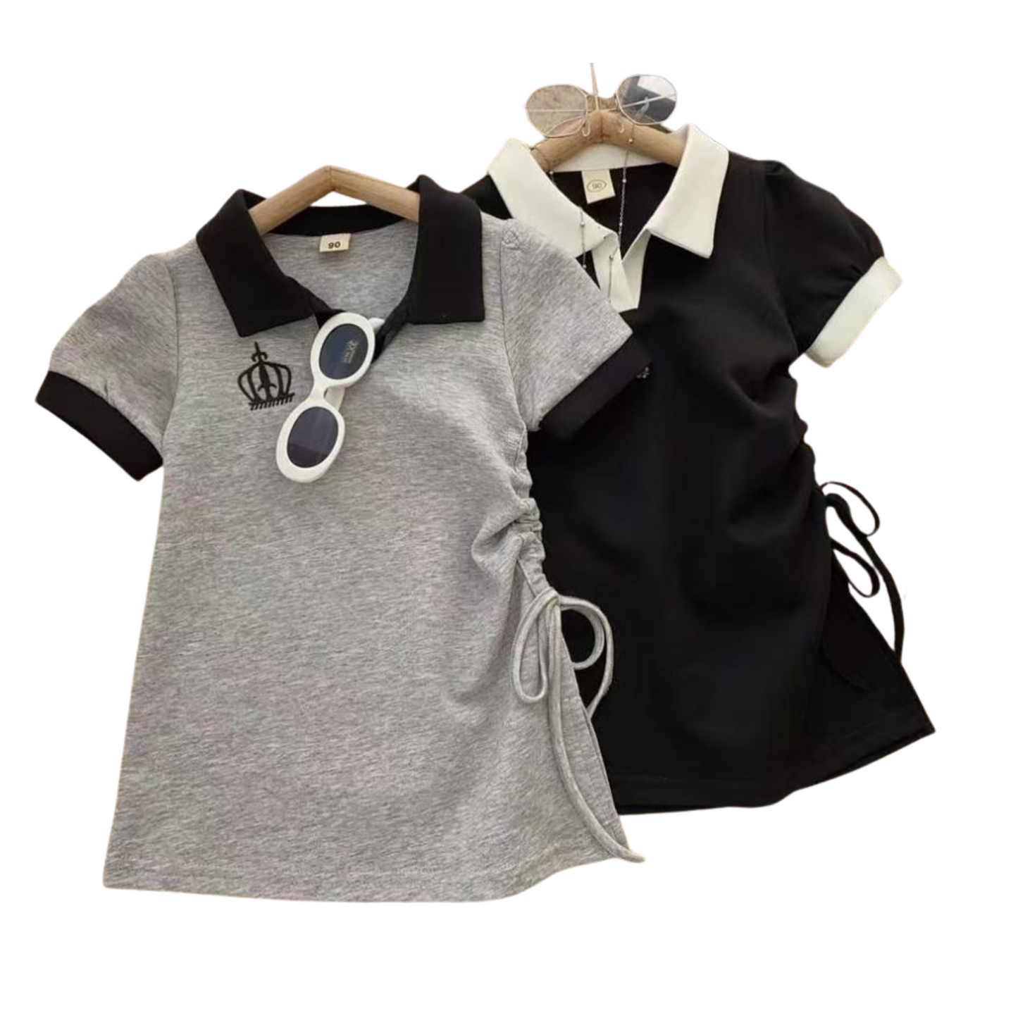 【メール便OK】かわいい ドローストリングポロ スカートワンピース   wrw25ss431