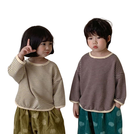 【メール便OK】ドロップショルダー長袖ボーダーロンT  wrw24aw003