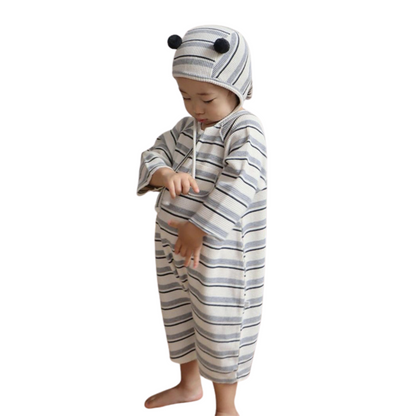 ボーダーワッフルロンパース   wrw25sp061