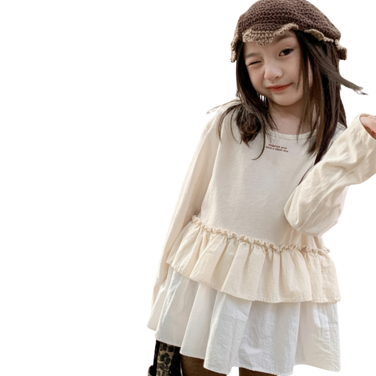 【メール便OK】2段フリル裾ロングT  wrw25aw125