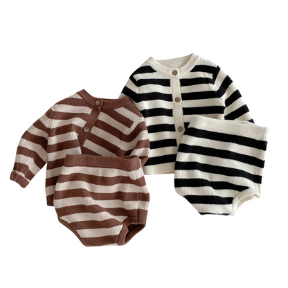 【メール便OK】長袖ニットカーディガンロンパースセットアップ wrw25aw094