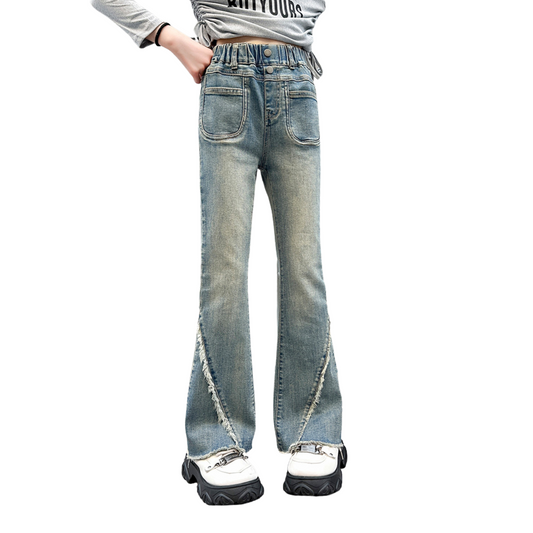 フロント＆バックポケット付きフレアデニムパンツ wrw25aw096