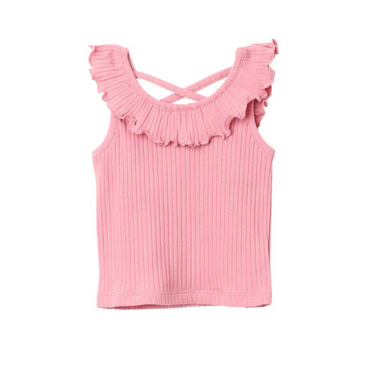 【メール便OK】ノンスリーブフリルホルタートップスTシャツ  wrw25ss355