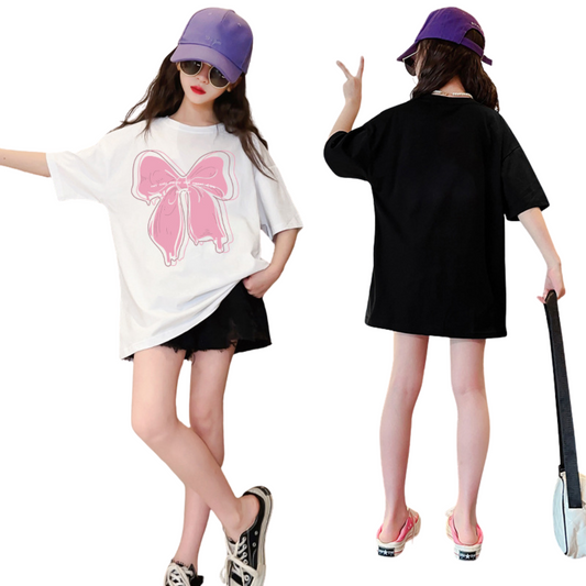 【メール便OK】リボングラフィックTシャツ  wrw25ss342