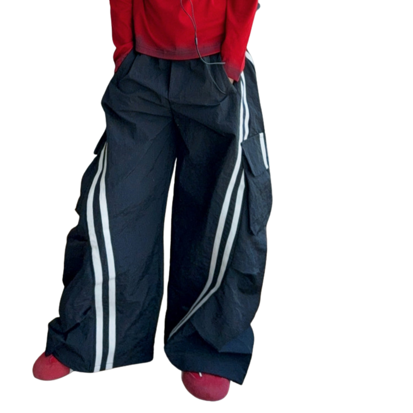 斜めラインタックワイドカーゴパンツ  wrw25aw073