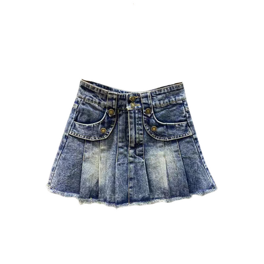 【メール便OK】プリーツデニムスカート wrw25ss455