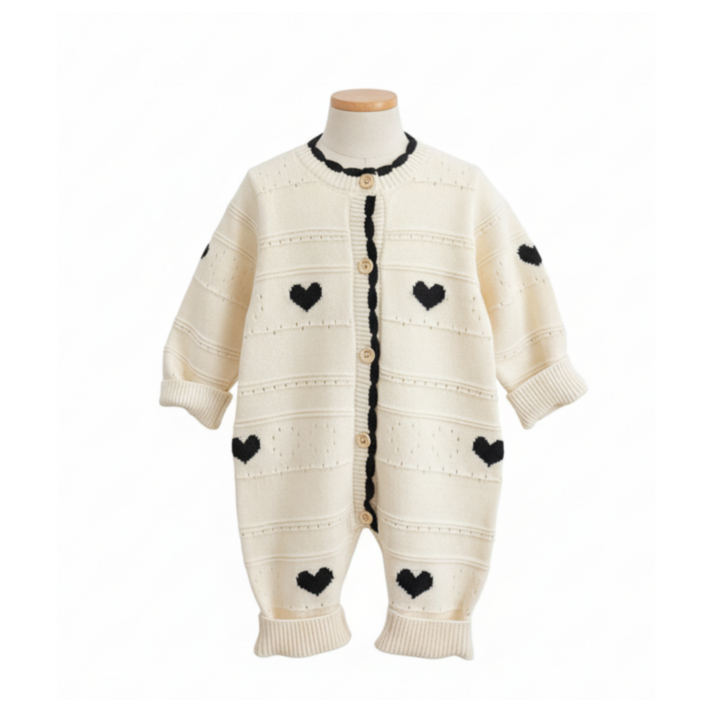 ハート柄長袖ロンパース  wrw25aw130