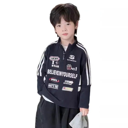 ハーフジップ-ライン-プルオーバーロンT 　wrw25aw171