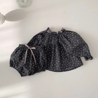 【メール便OK】小花柄長袖ロンパースセットアップ  wrw25aw095