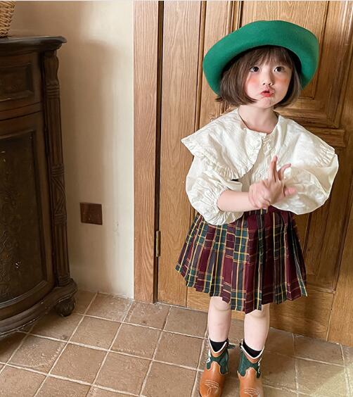 【メール便OK】大きな襟付きふんわりブラウス 　wrw25sp098