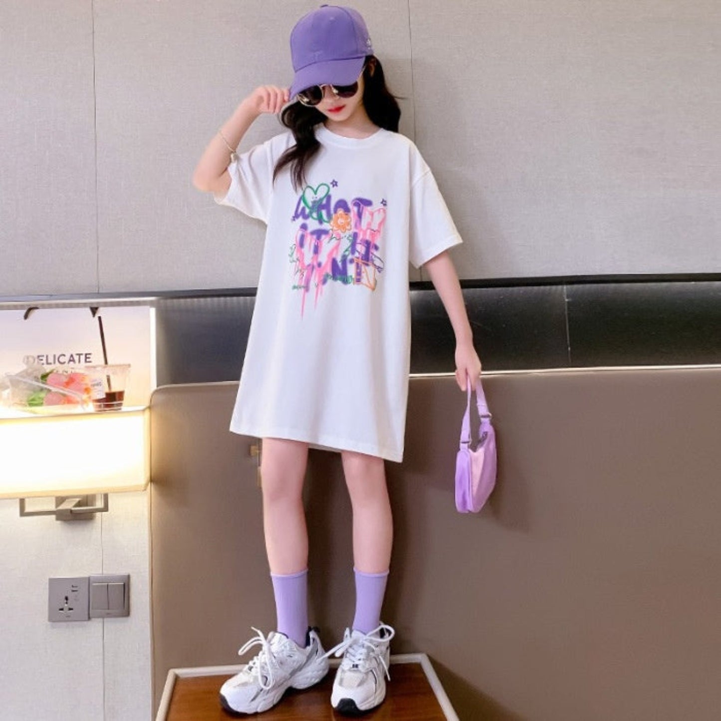 【メール便OK】ストリートスタイルTシャツワンピース    wrw25ss013