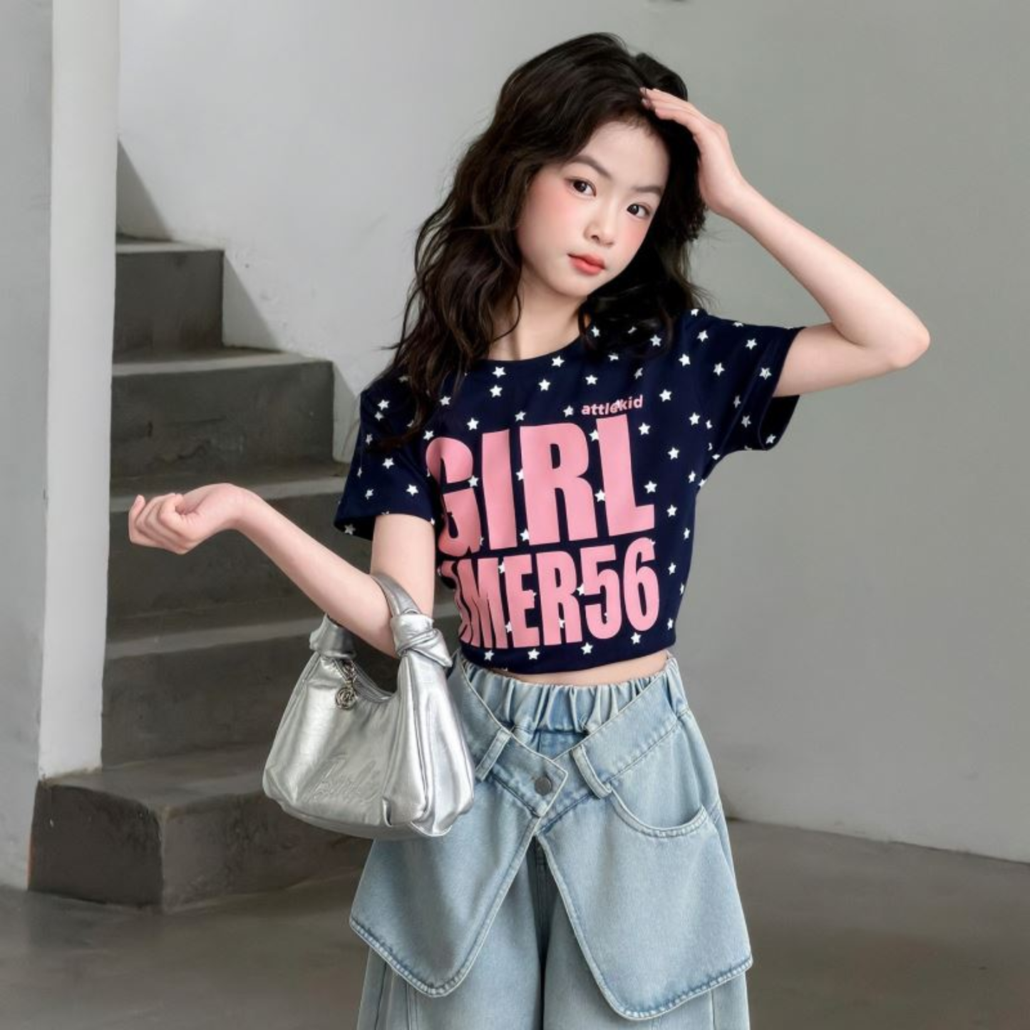 スター総柄 Y2K グラフィックTシャツ    wrw1062456