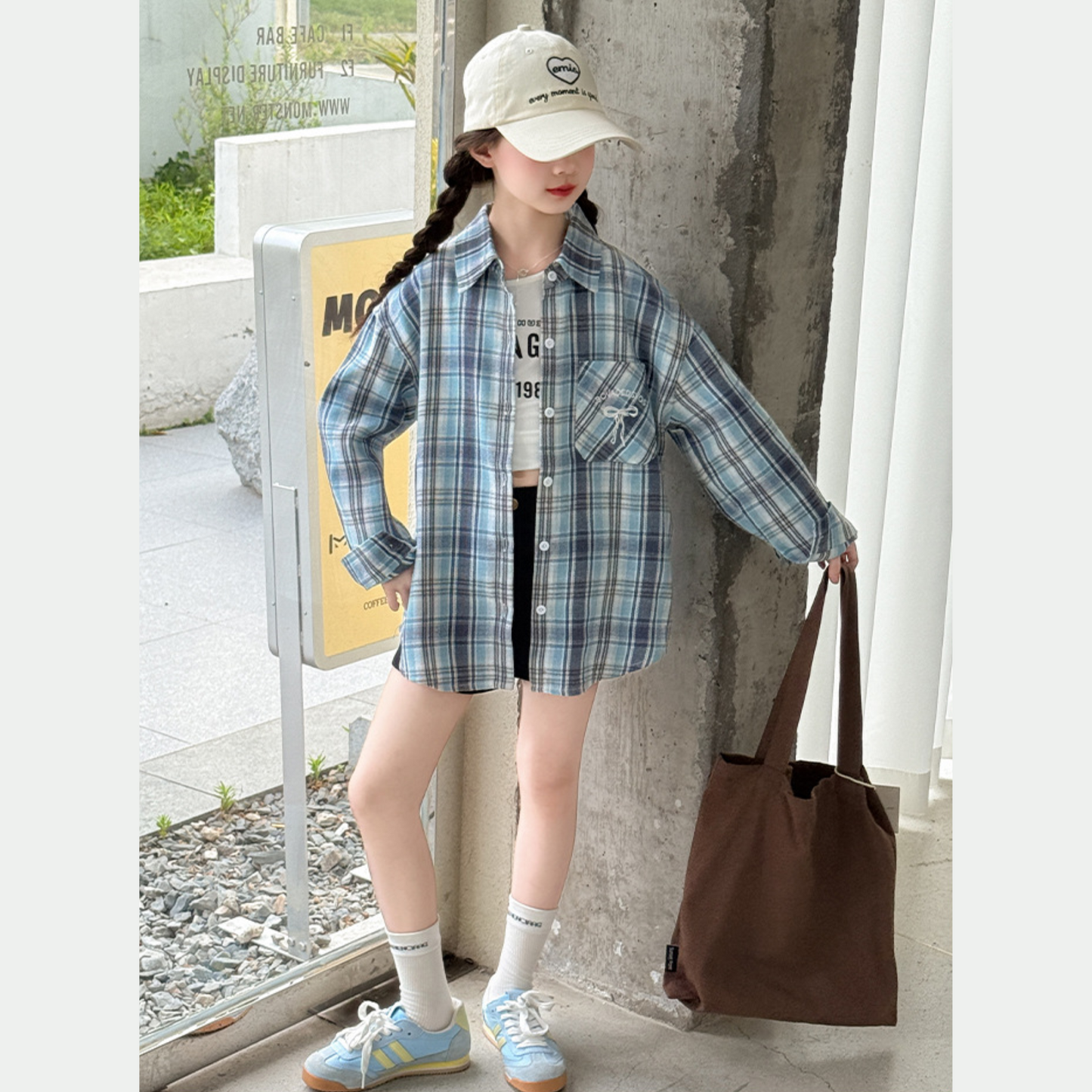 【メール便OK】　今季トレンド長袖チェックシャツ　wrw25aw058