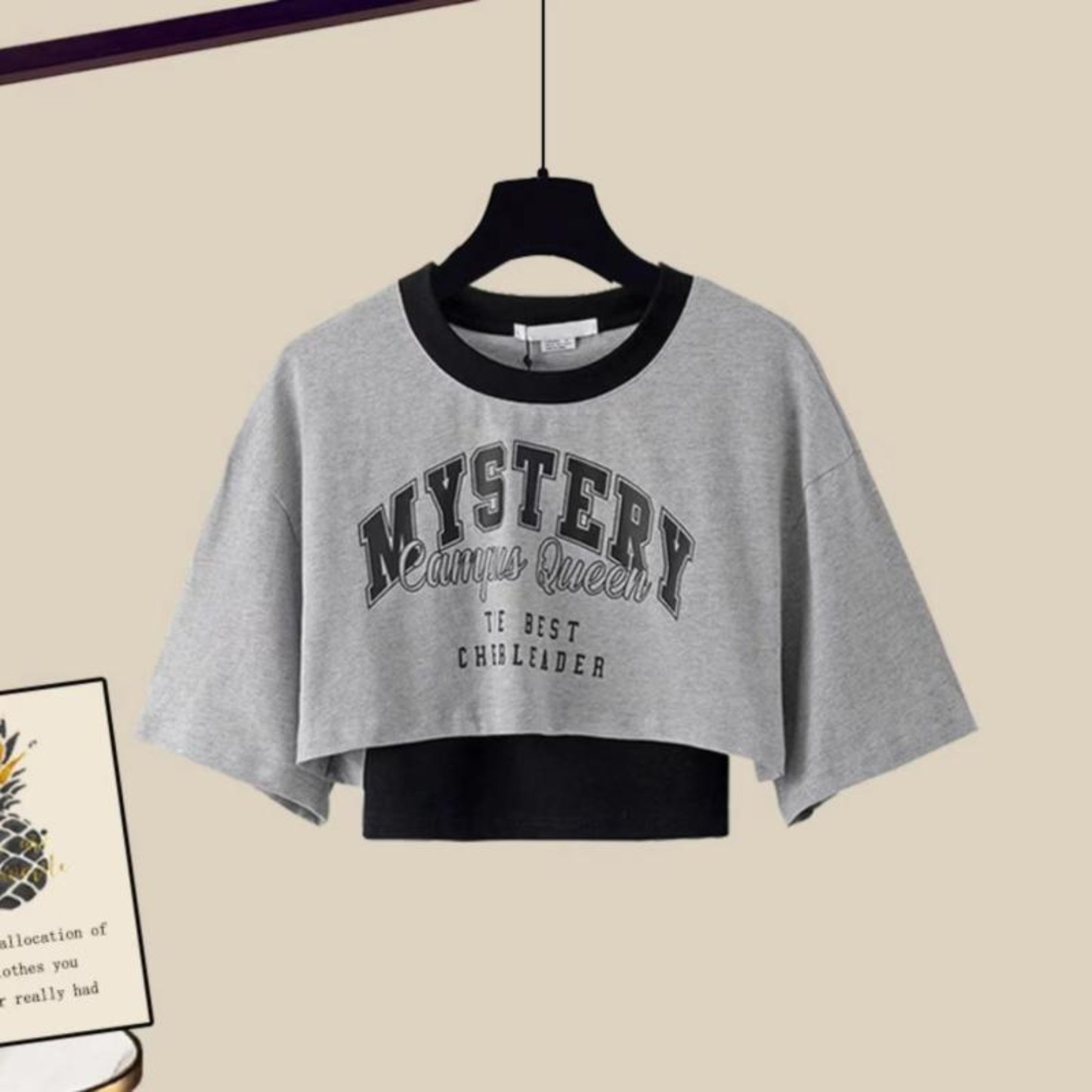 【メール便OK】Y2K ショート丈 ロゴ半袖リンガーTシャツ 　wrw10621026