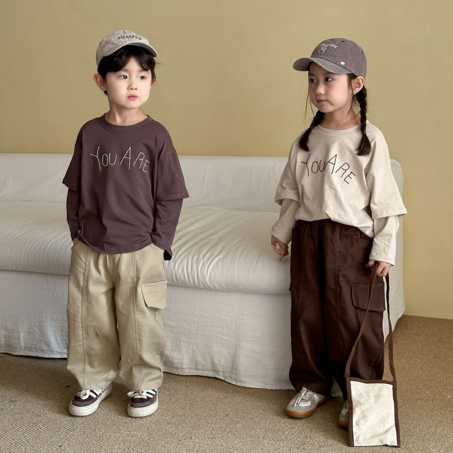 【メール便OK】ロゴ刺繍ドロップショルダーロンT  wrw25aw088