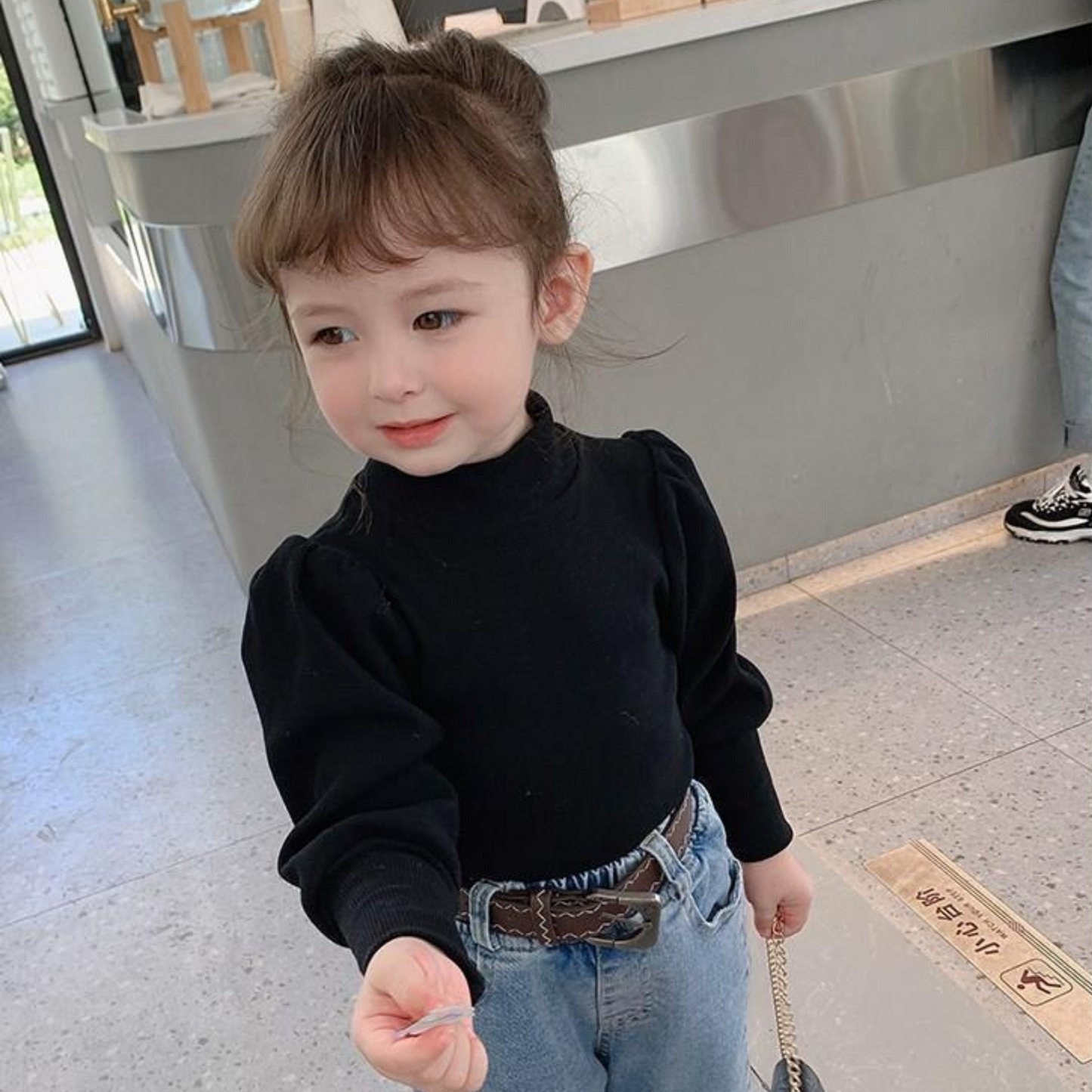 【メール便OK】パフスリーブリブロンT   wrw24aw004