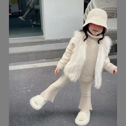 ふわふわファー調のベスト wrw24aw255