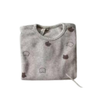 【メール便OK】ワッフルクマ柄ロンパース　wrw24ss407