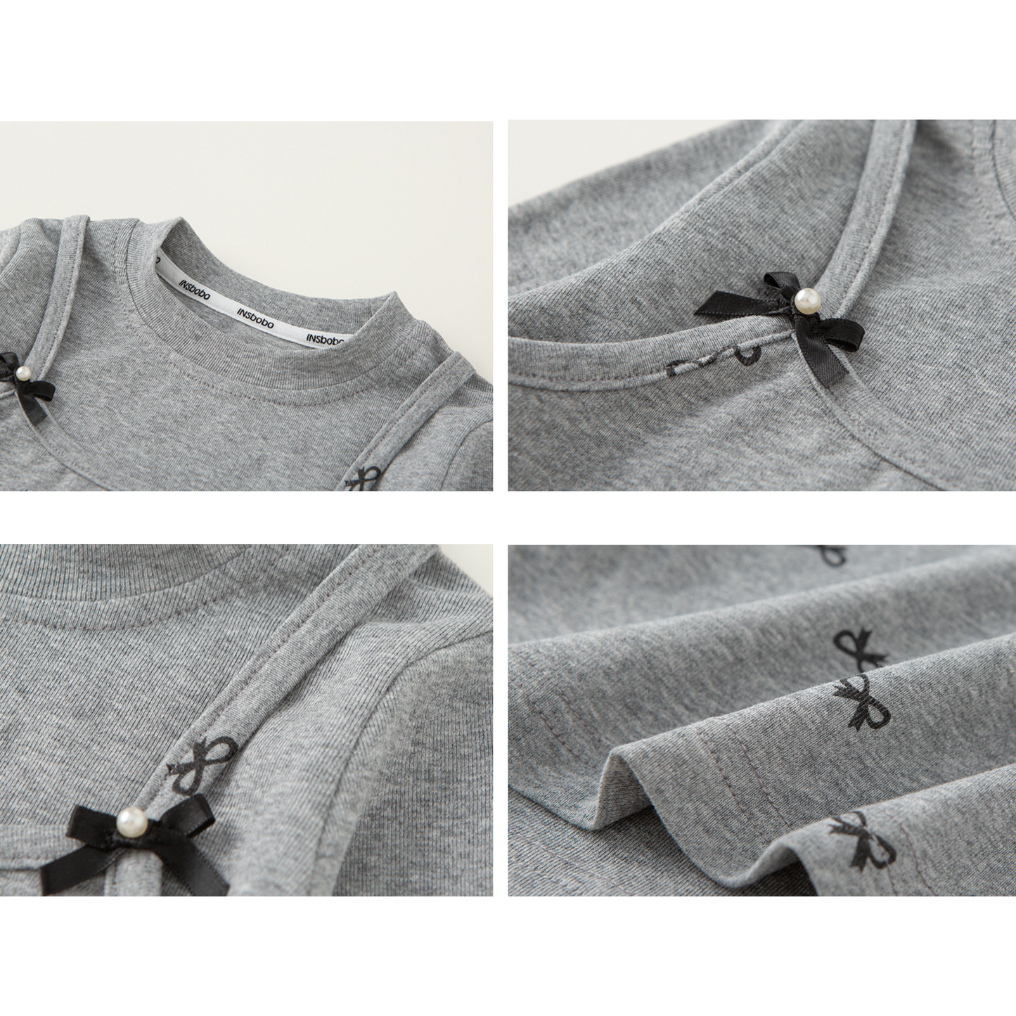 【メール便OK】小さなリボン柄キャミソール風長袖ロンT　wrw25aw015