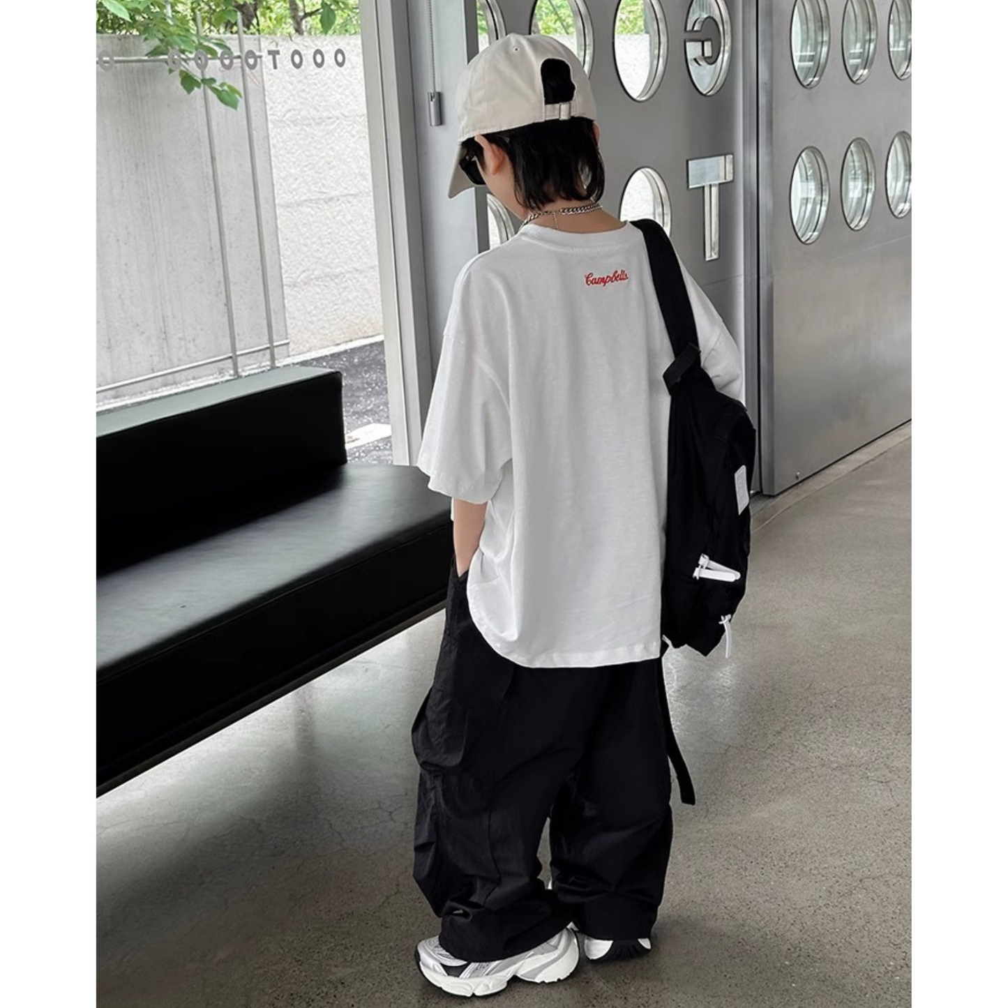 【メール便OK】キャンベル風半袖グラフィックプリントTシャツ  wrw25ss308