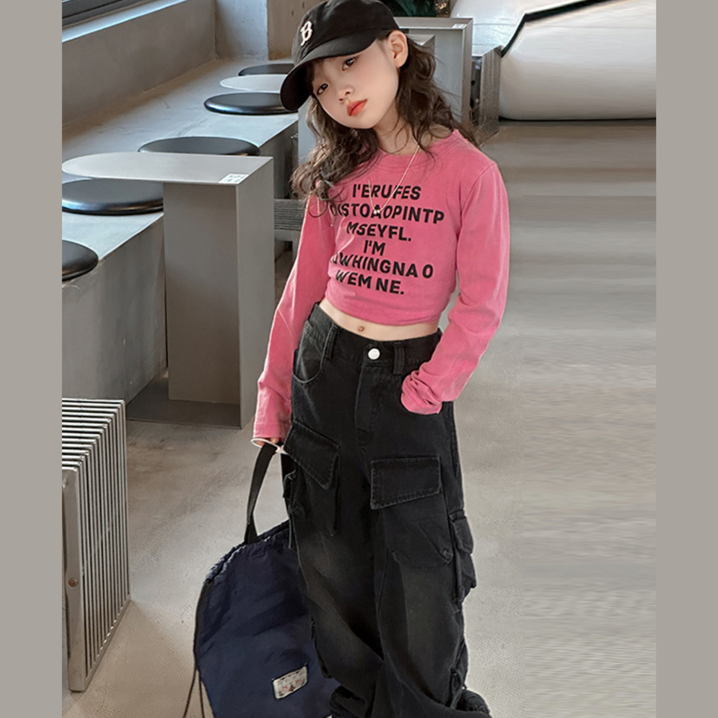 【メール便OK】ストリート感満点クロップドロンT  wrw25aw071