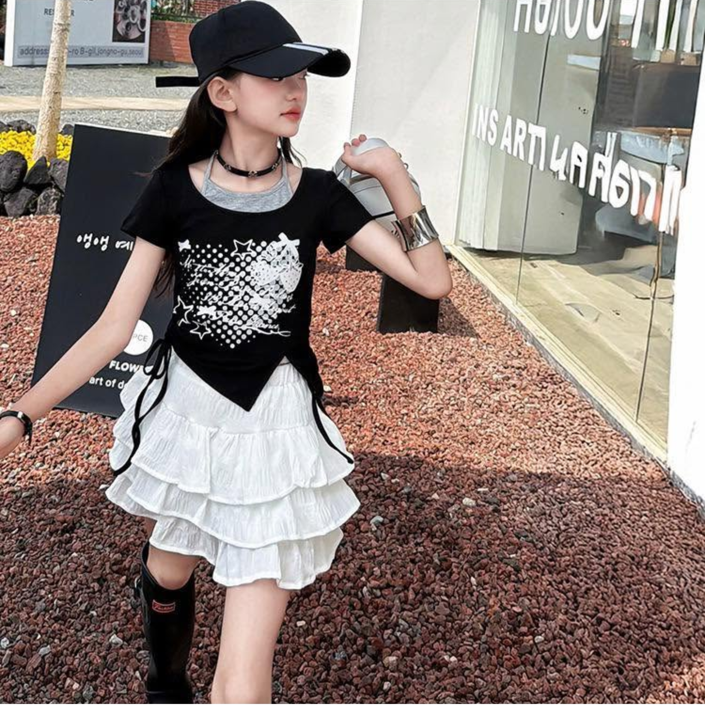 フェイクレイヤード サイドドロスト イレヘムTシャツ  　wrw1062656