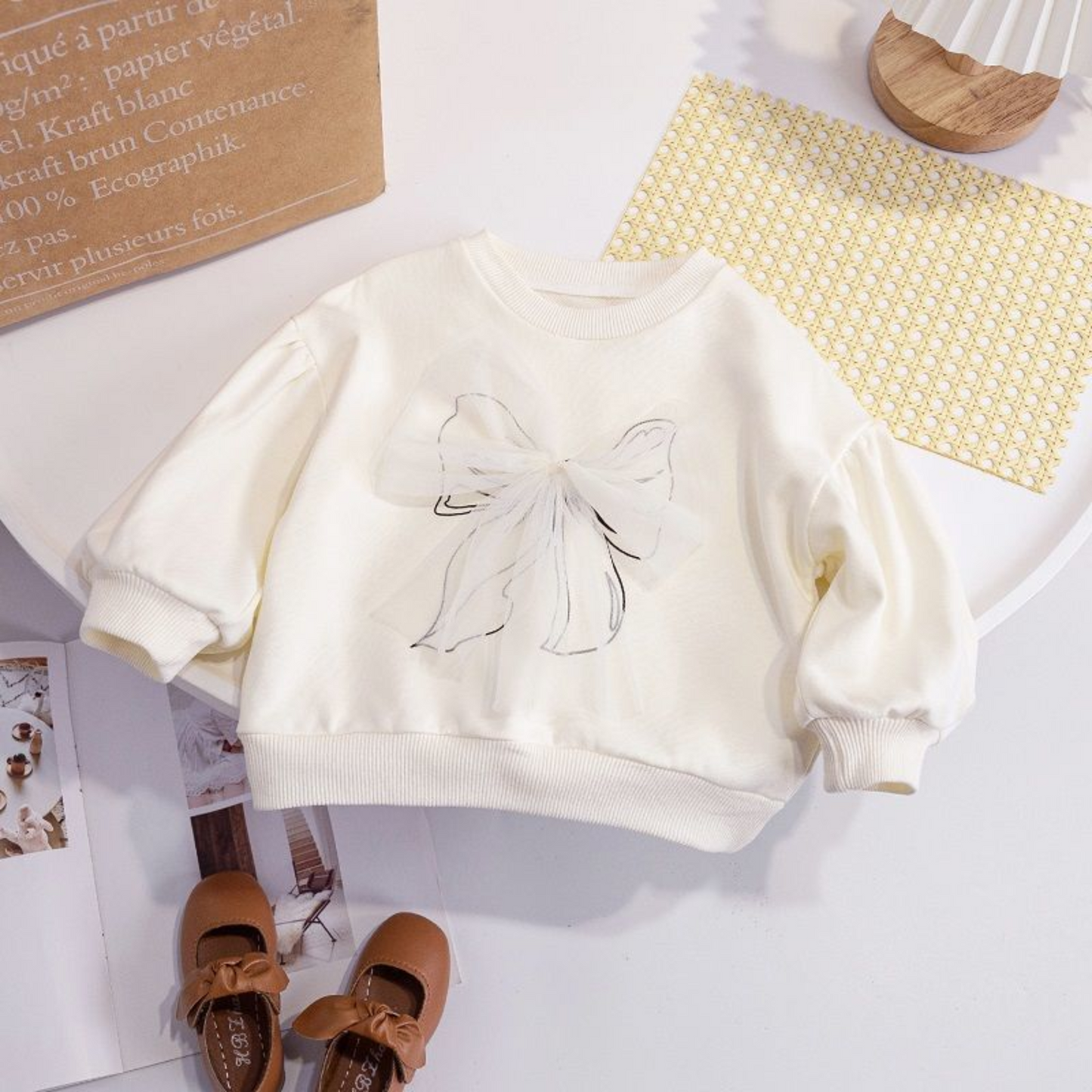 3DリボンデザインスウェットロンT  wrw25sp008