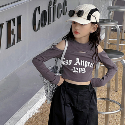 【メール便OK】肩あきクロップドロンT  wrw25aw085