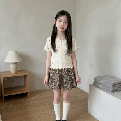 ドット柄リボンメロウTシャツャツ	wrw1062326