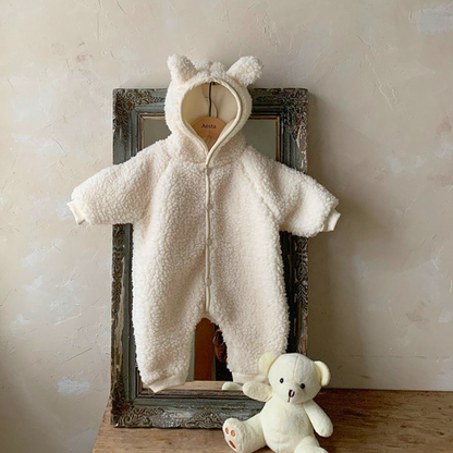 耳付きフードカバーオールふわふわロンパース    wrw25aw227