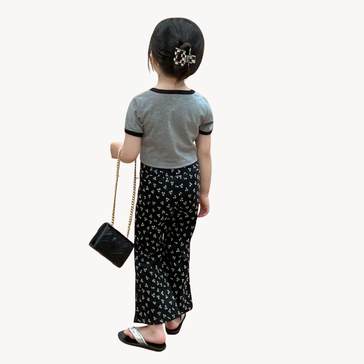 【メール便OK】Tシャツとフレアパンツリボン刺繍セットアップ  wrw25ss357