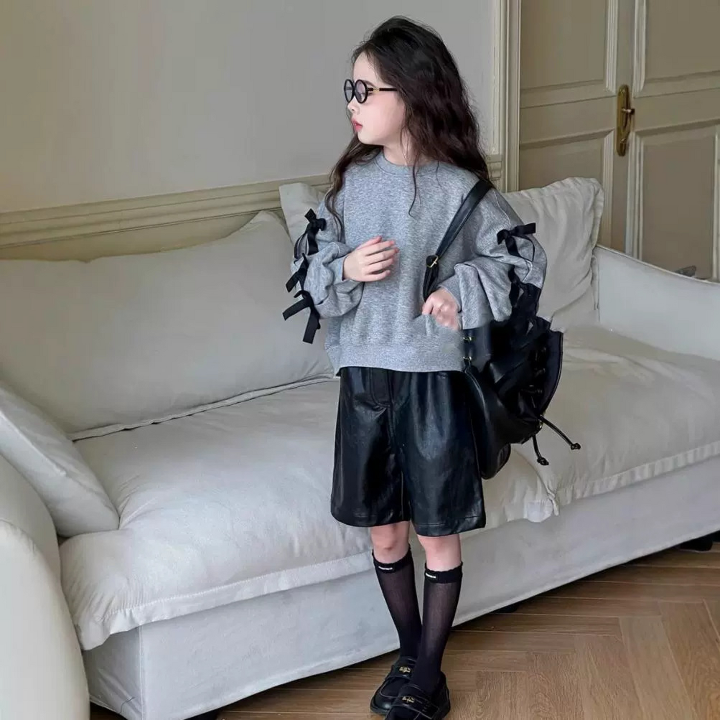 袖リボンスウェットロンT  wrw24aw970