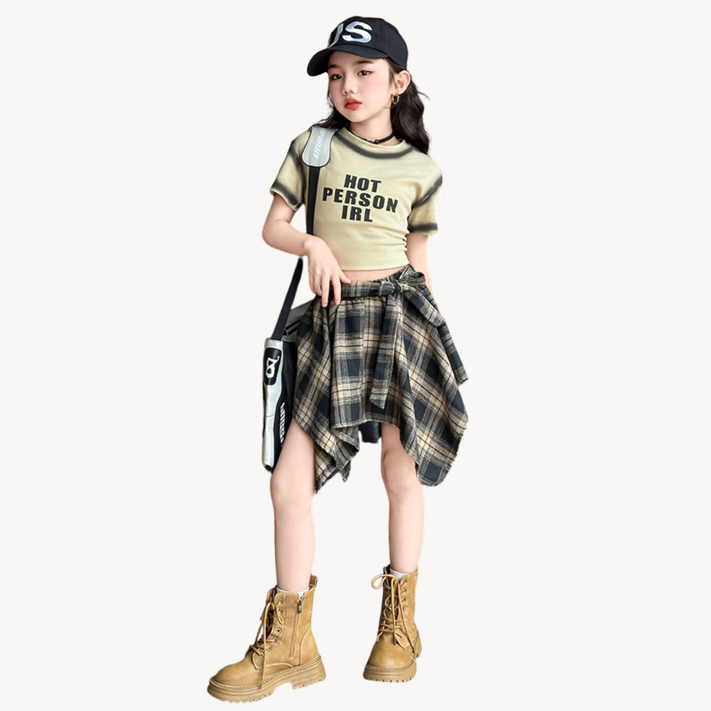 【メール便OK】スプレープリントデザインTシャツ＋シャツライクスカートセットアップ wrw25ss408
