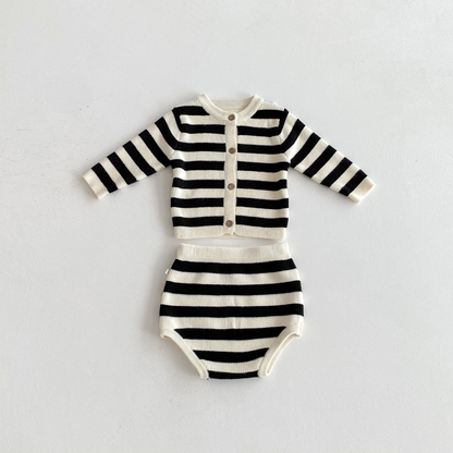 【メール便OK】長袖ニットカーディガンロンパースセットアップ wrw25aw094