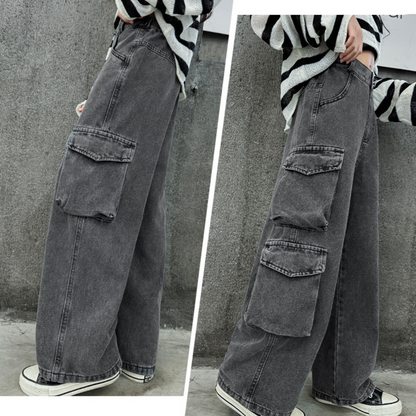 サイドポケット付きデニムワイドカーゴパンツ wrw25aw052