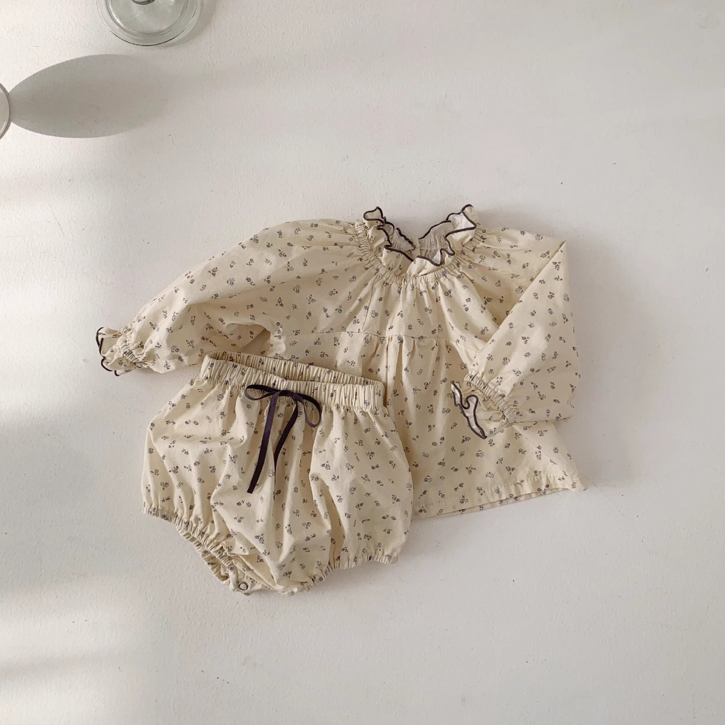 【メール便OK】小花柄長袖ロンパースセットアップ  wrw25aw095