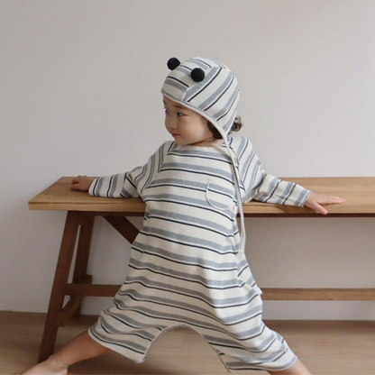 ボーダーワッフルロンパース   wrw25sp061