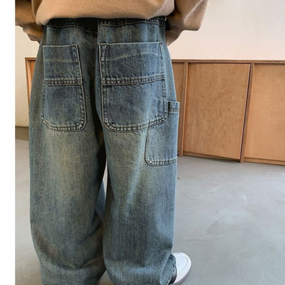 【メール便OK】ポケット付きワイドデニムパンツ　wrw24aw875