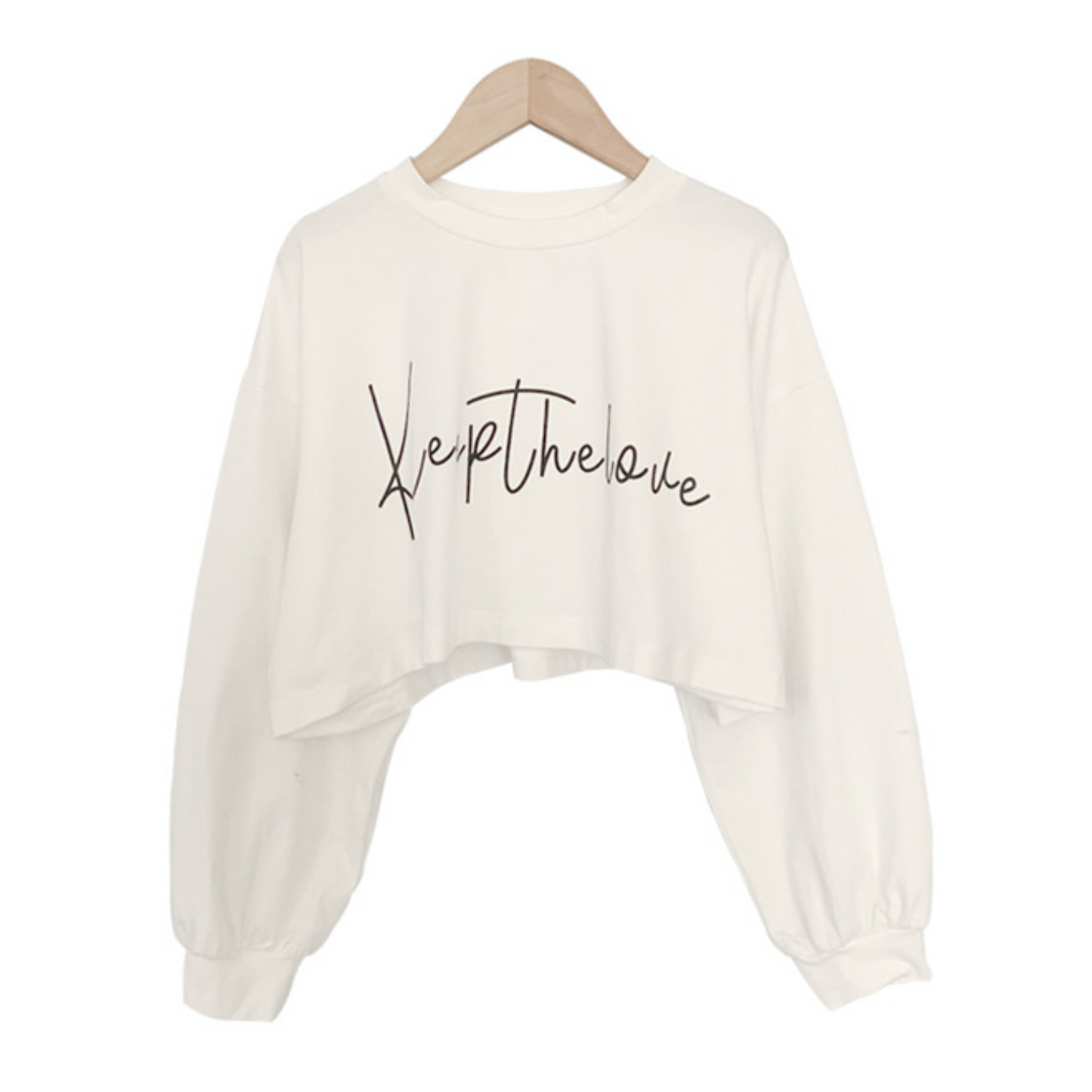 【メール便OK】ロゴプリントクロップド長袖ロンT  wrw24aw325