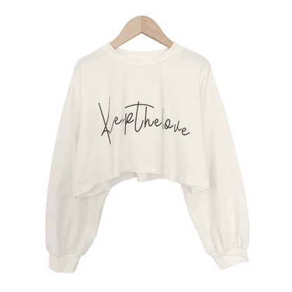 【メール便OK】ロゴプリントクロップド長袖ロンT  wrw24aw325