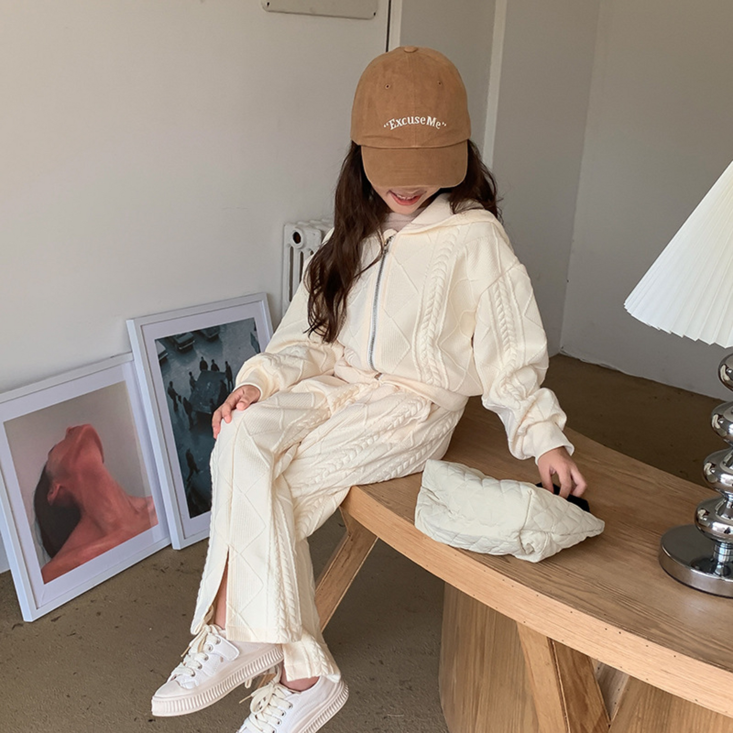 ケーブルニット風リラックスセット　wrw24aw457