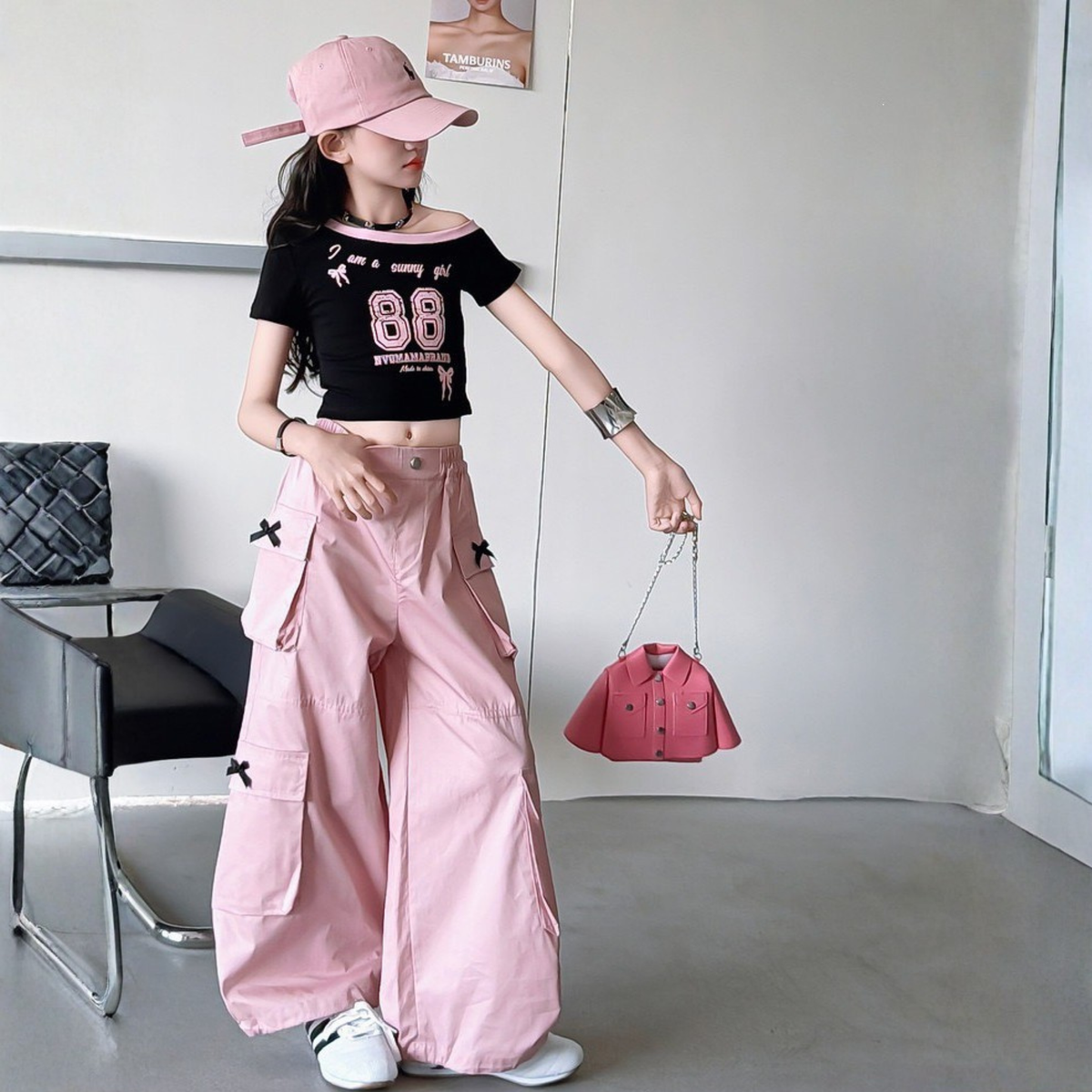 【メール便OK】オフショルダー ナンバリングバイカラー Tシャツ   　wrw1062956