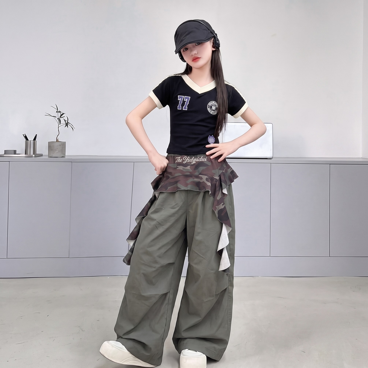 【メール便OK】Vネック ナンバリング リンガーTシャツ   　wrw1062916