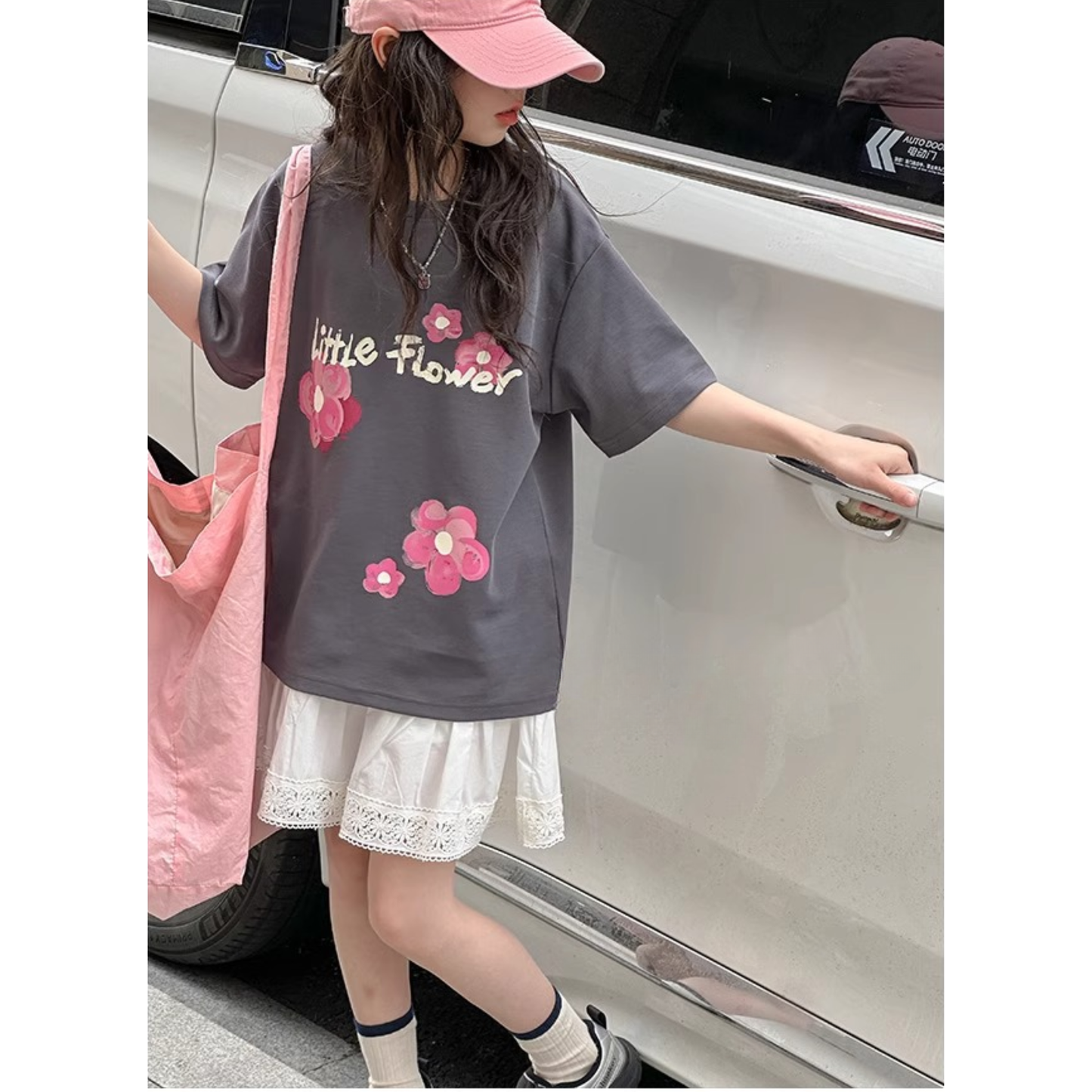 ヴィンテージ風グラフィティ・フラワーTシャツ     wrw1062316