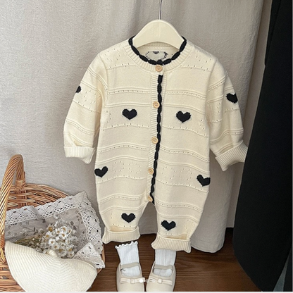 ハート柄長袖ロンパース  wrw25aw130