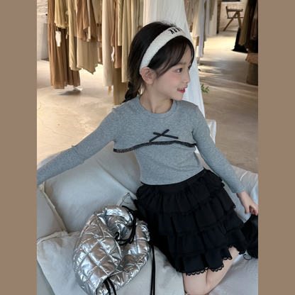 【メール便OK】リボンxレースロンT  wrw25aw078