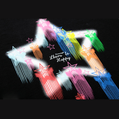 【メール便OK】ネオン×スターグラフィックTシャツ   wrw25ss417