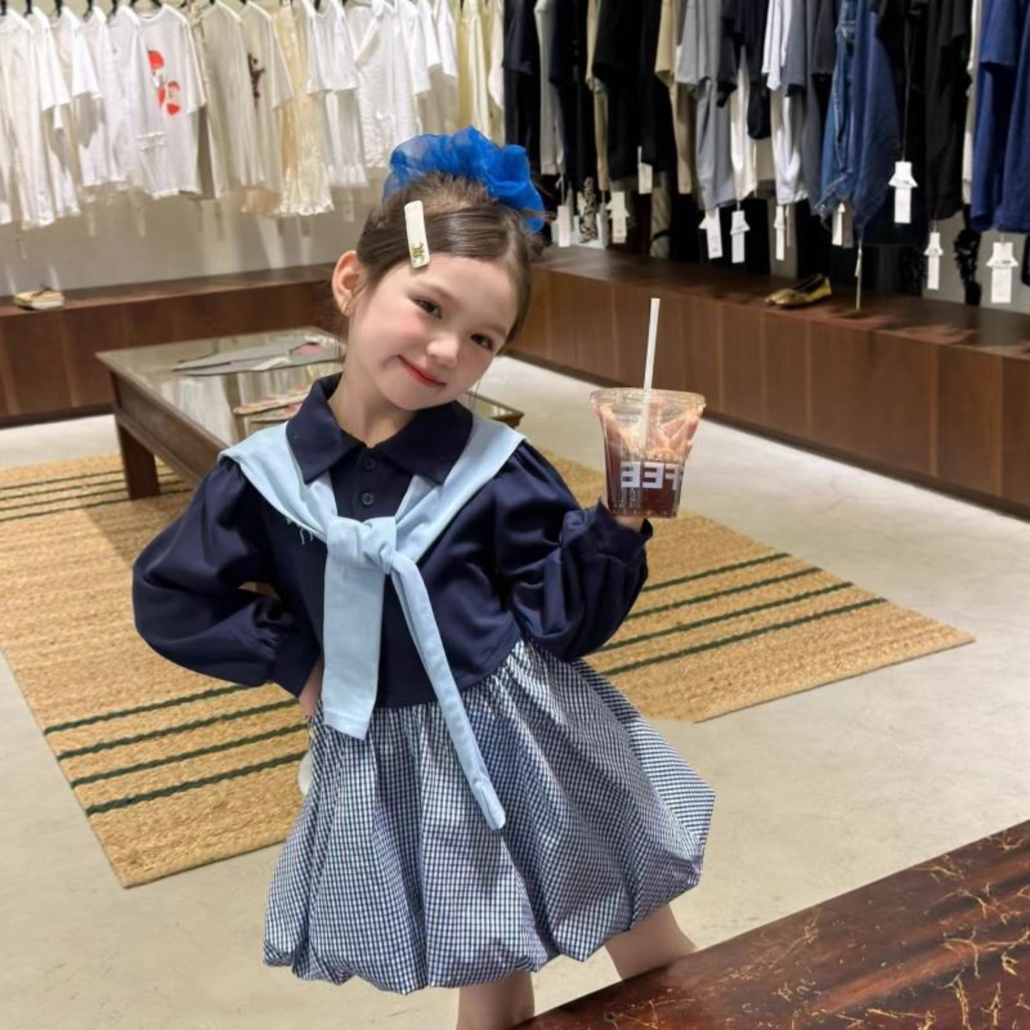 襟付き長袖ふんわりワンピース  wrw25aw104