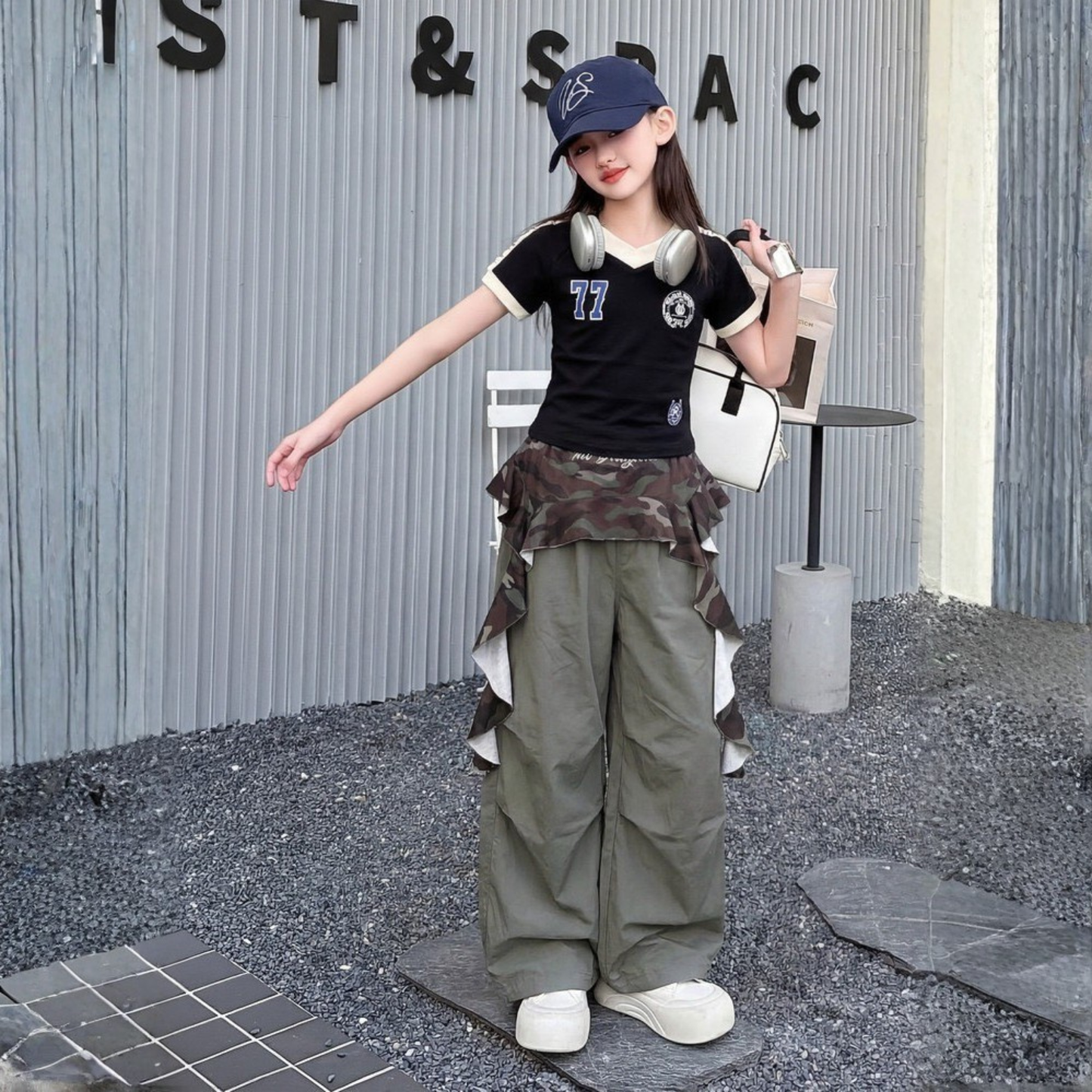 【メール便OK】Vネック ナンバリング リンガーTシャツ   　wrw1062916