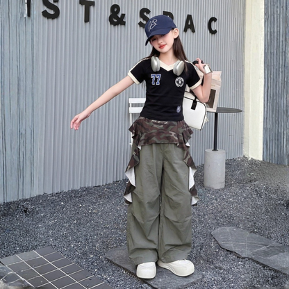 【メール便OK】Vネック ナンバリング リンガーTシャツ   　wrw1062916